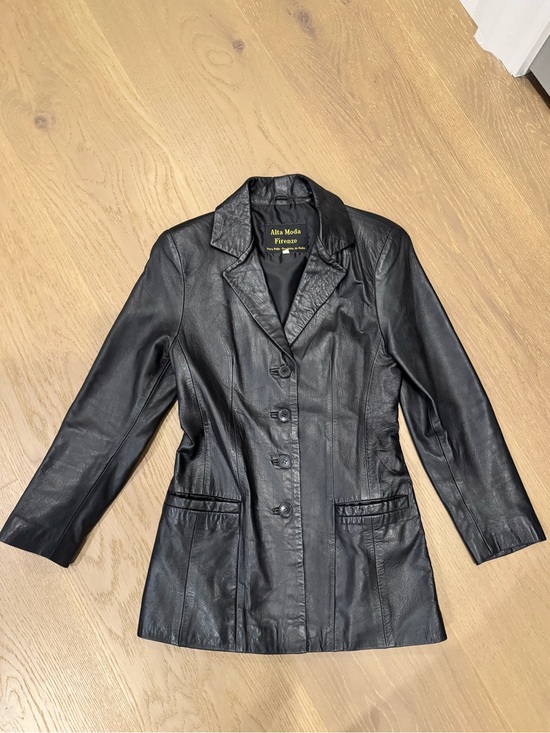 Vintage Jackets & Blazers - Vintage Alta Moda Firenze Real Leather Blazer Jacket
